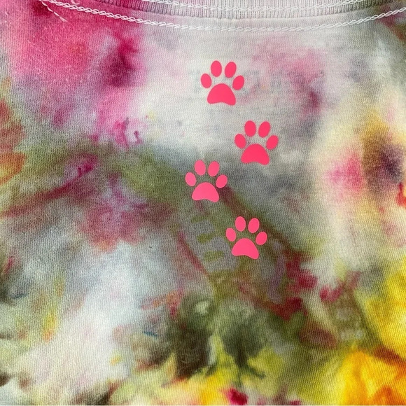 Cat Tee Womens Size Medium Tshirt Custom Tie Dyed Coffee Yoga Cats Naps Shirt - Picture 8 of 13